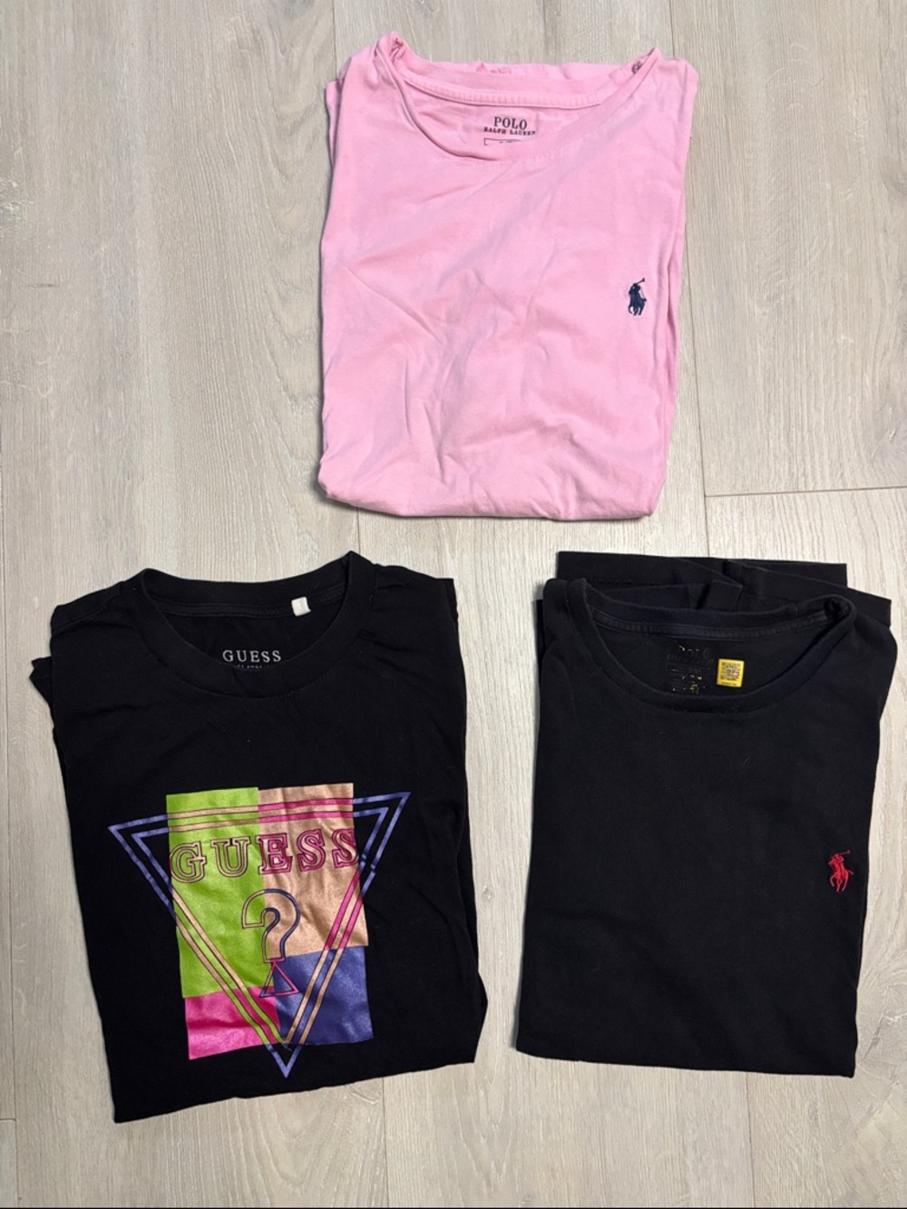 🔥BUNDLESALE Mens M Polo by Ralph Lauren and Guess Tshirts Trio Tees 2 NWOT